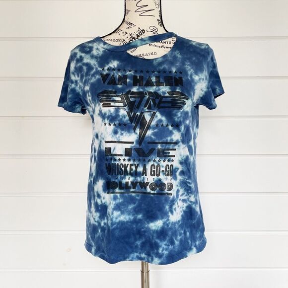 Van Halen Cotton Tie Dye Concert Band Short Sleeve Tee Raw Neckline Size Small - Picture 1 of 7